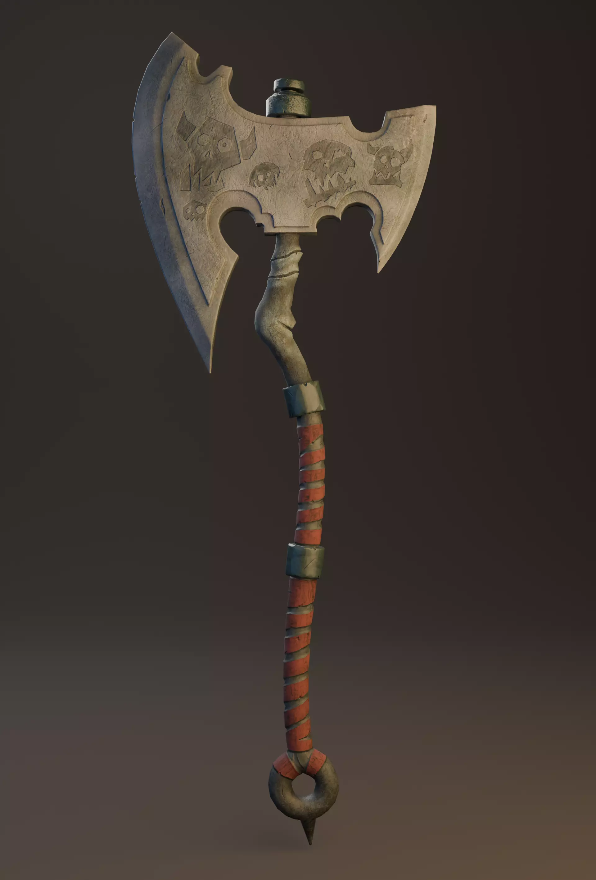 Axe with rugged rock blade Free low-poly 3D model