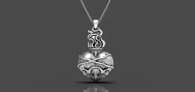Skull Heart Pendant