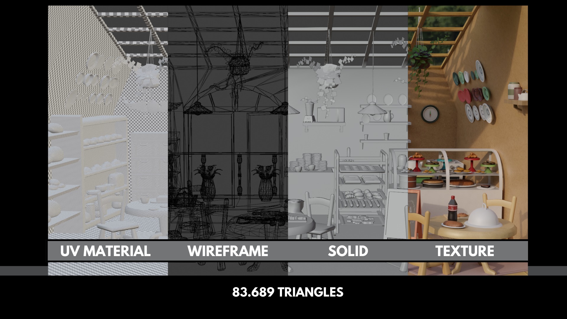Optimized Bakery Asset Bundle Low-poly 3D model_9