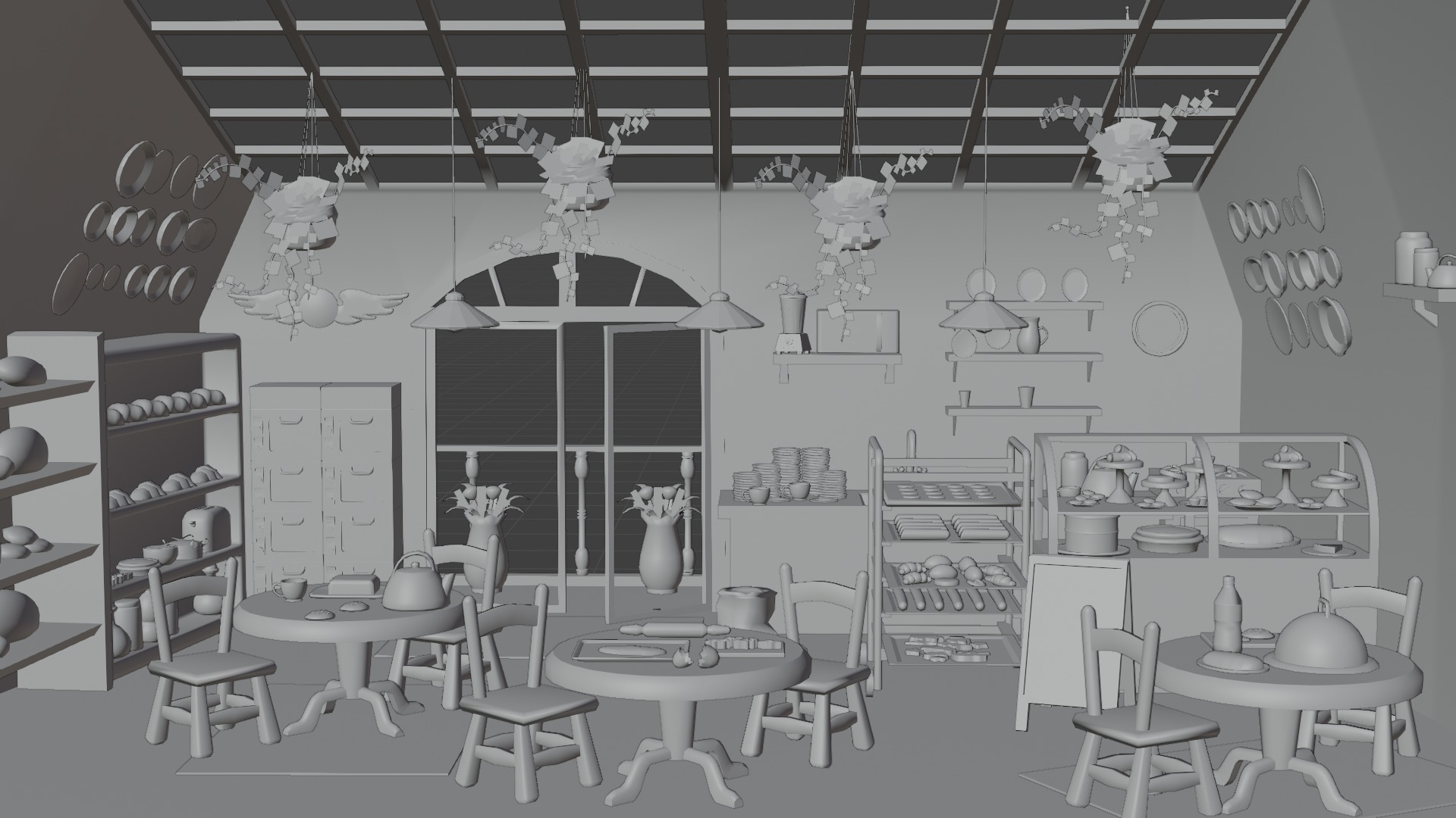 Optimized Bakery Asset Bundle Low-poly 3D model_18