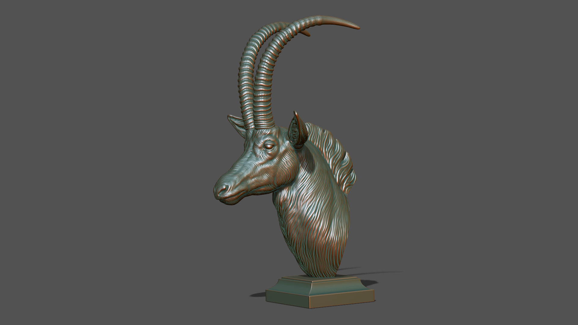 Sable Black Antelope bust 3D print model_15