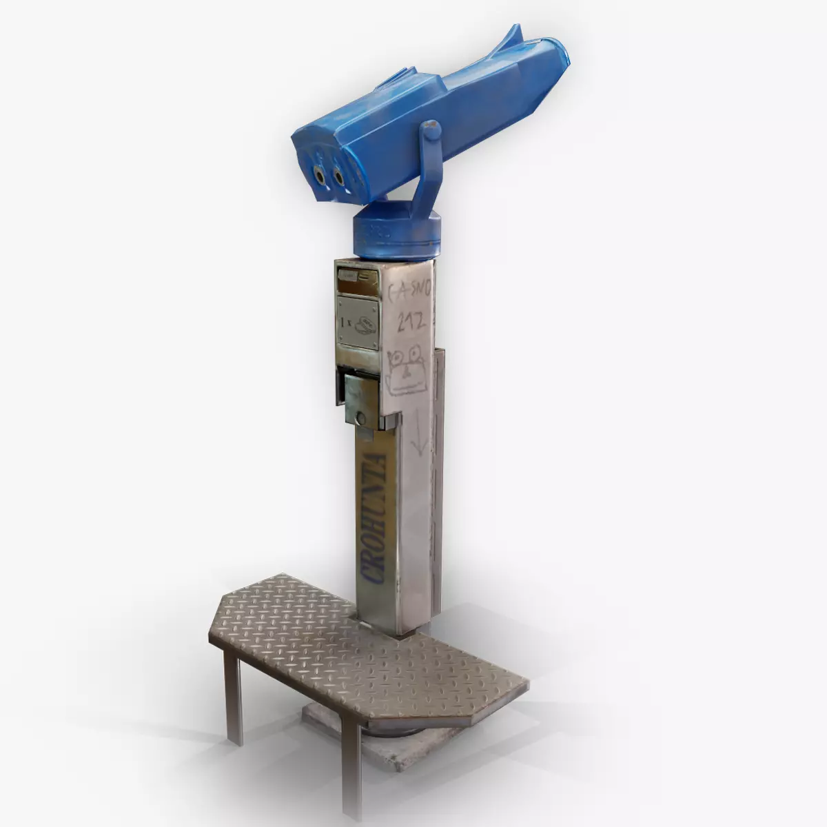 Panorama Coin-operated Binocular Low-poly 3D model_0