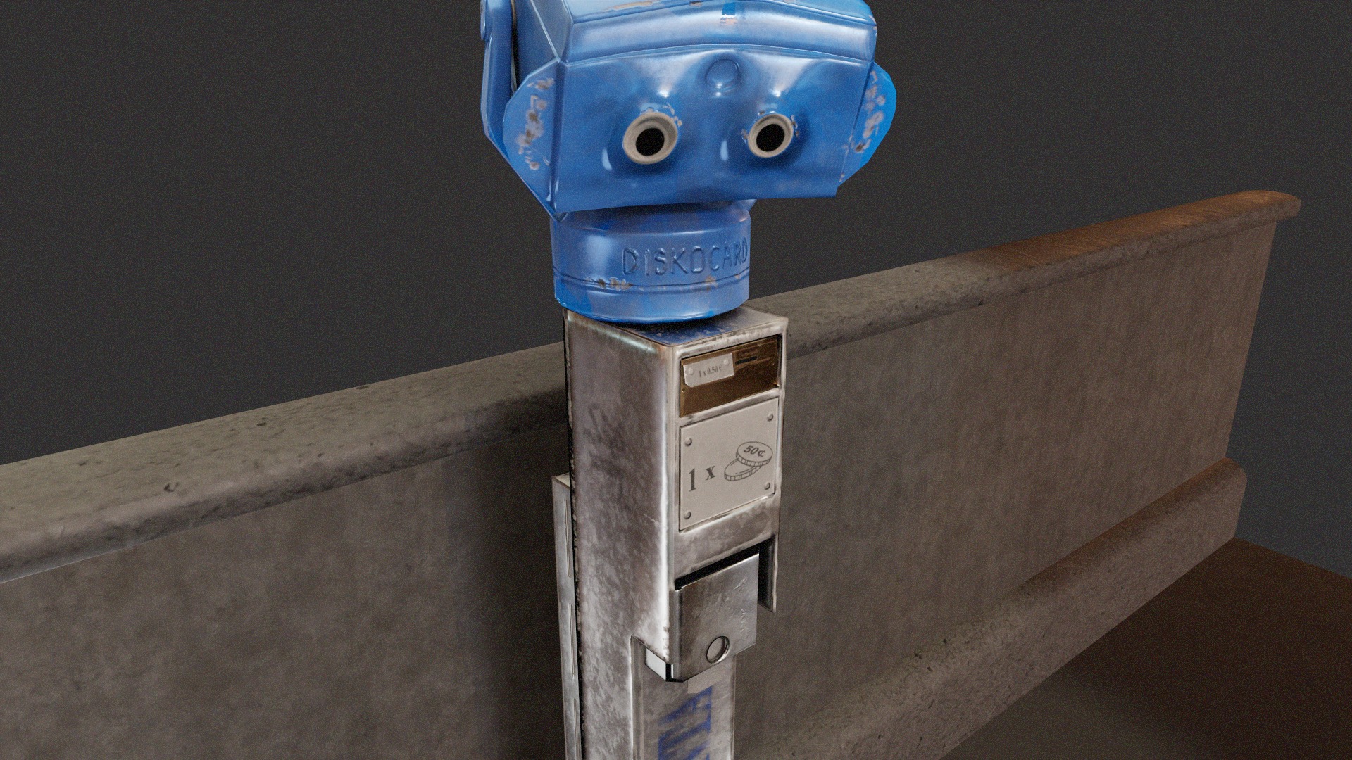 Panorama Coin-operated Binocular Low-poly 3D model_6