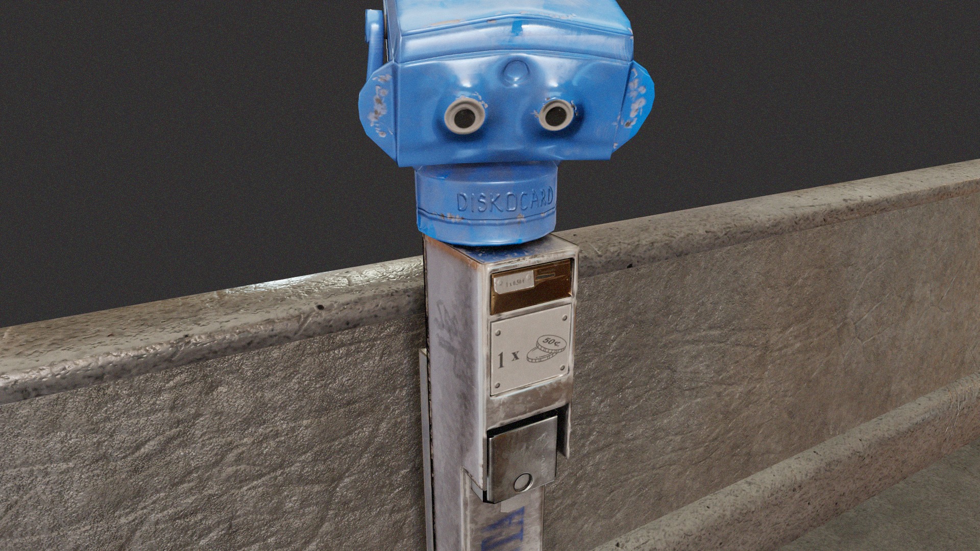 Panorama Coin-operated Binocular Low-poly 3D model_4