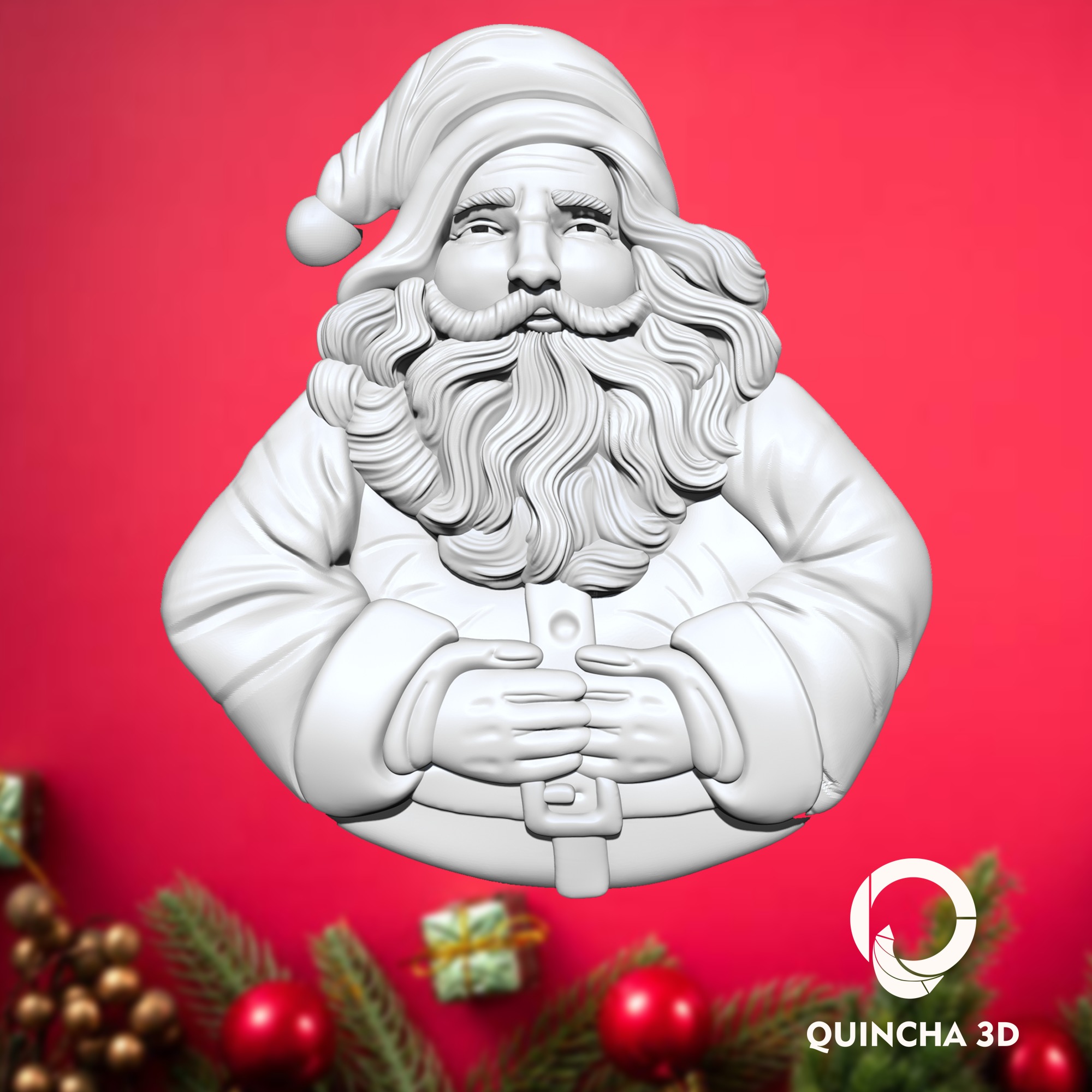 Santa Claus medalla  3D print model_3