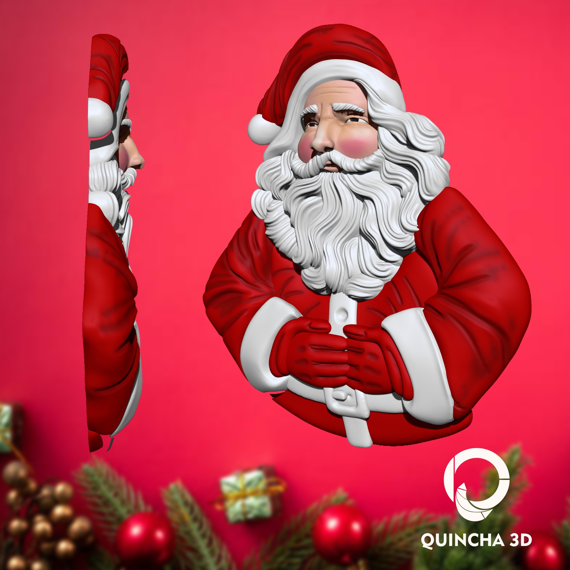 Santa Claus medalla  3D print model_1
