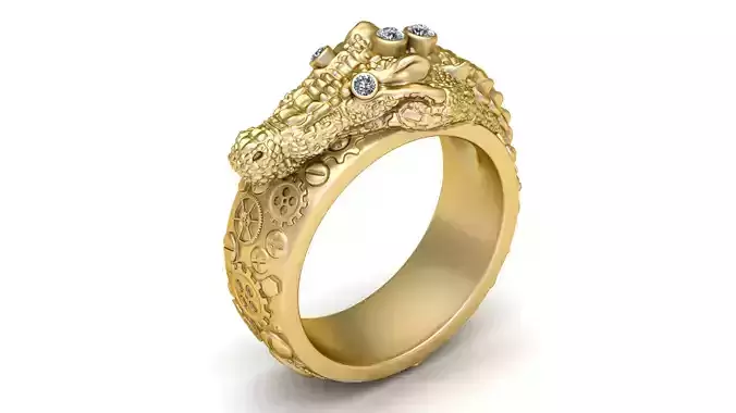 DRAGON FACE RING 3D PRINTABLE MODEL 3D print model