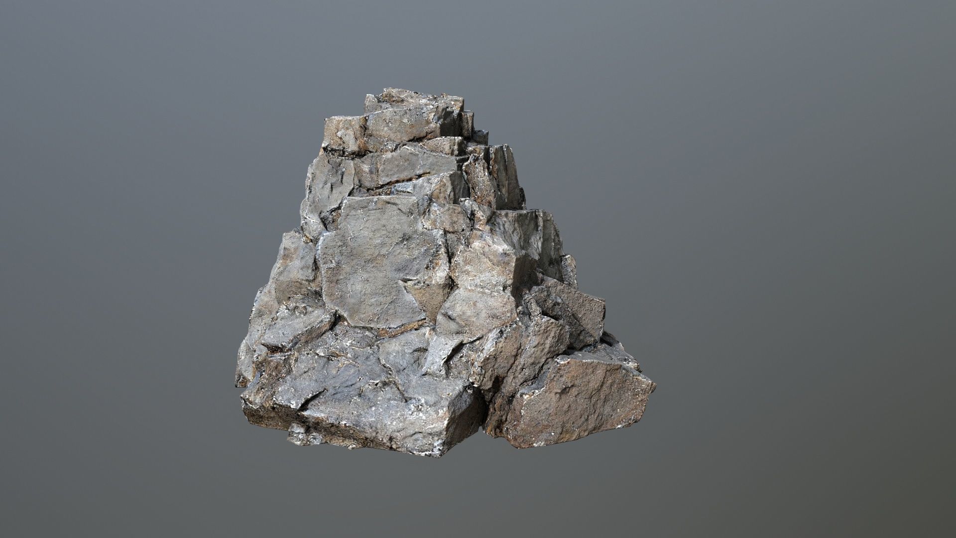 cliff rocks Low-poly 3D model_9