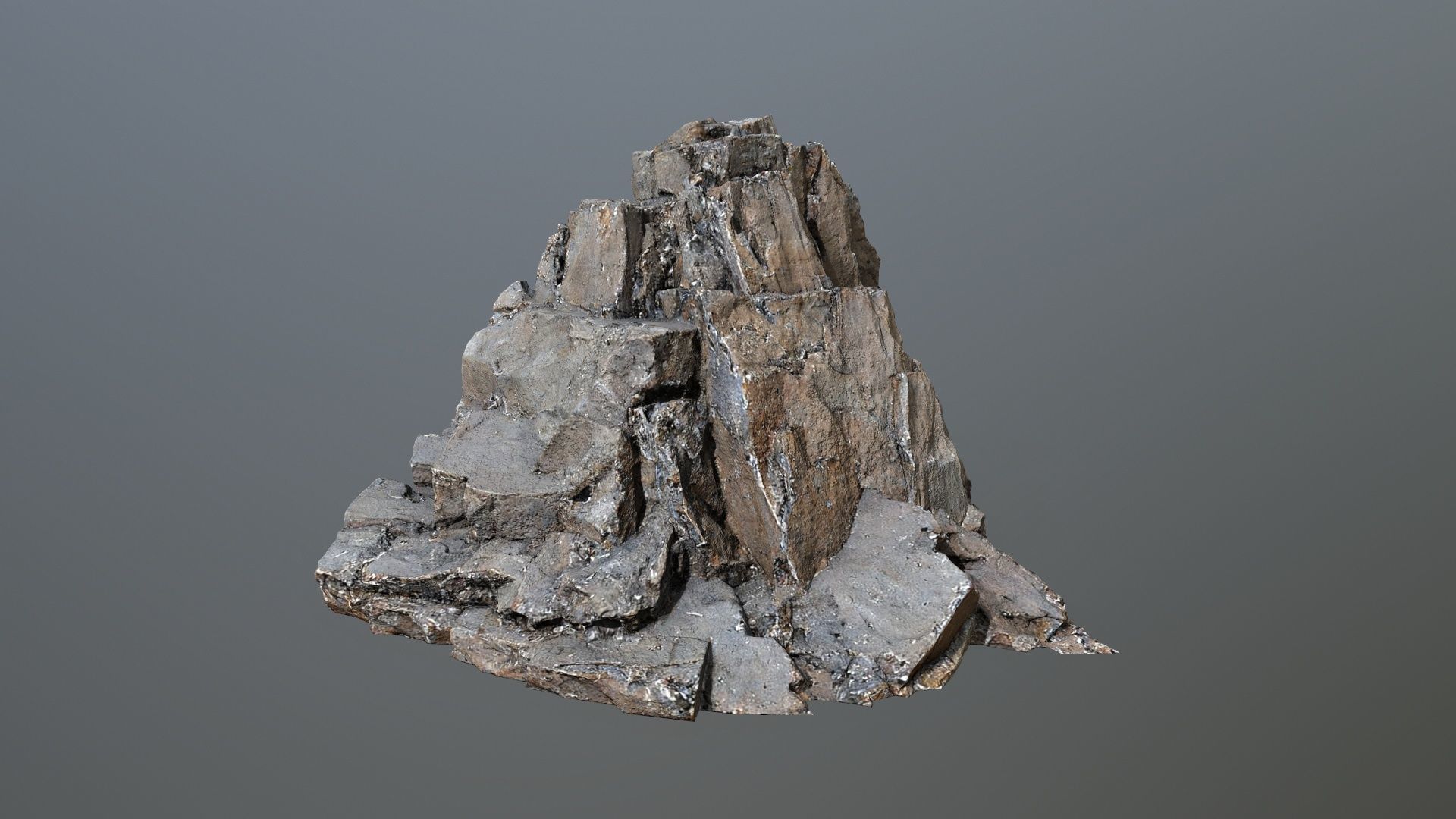 cliff rocks Low-poly 3D model_1