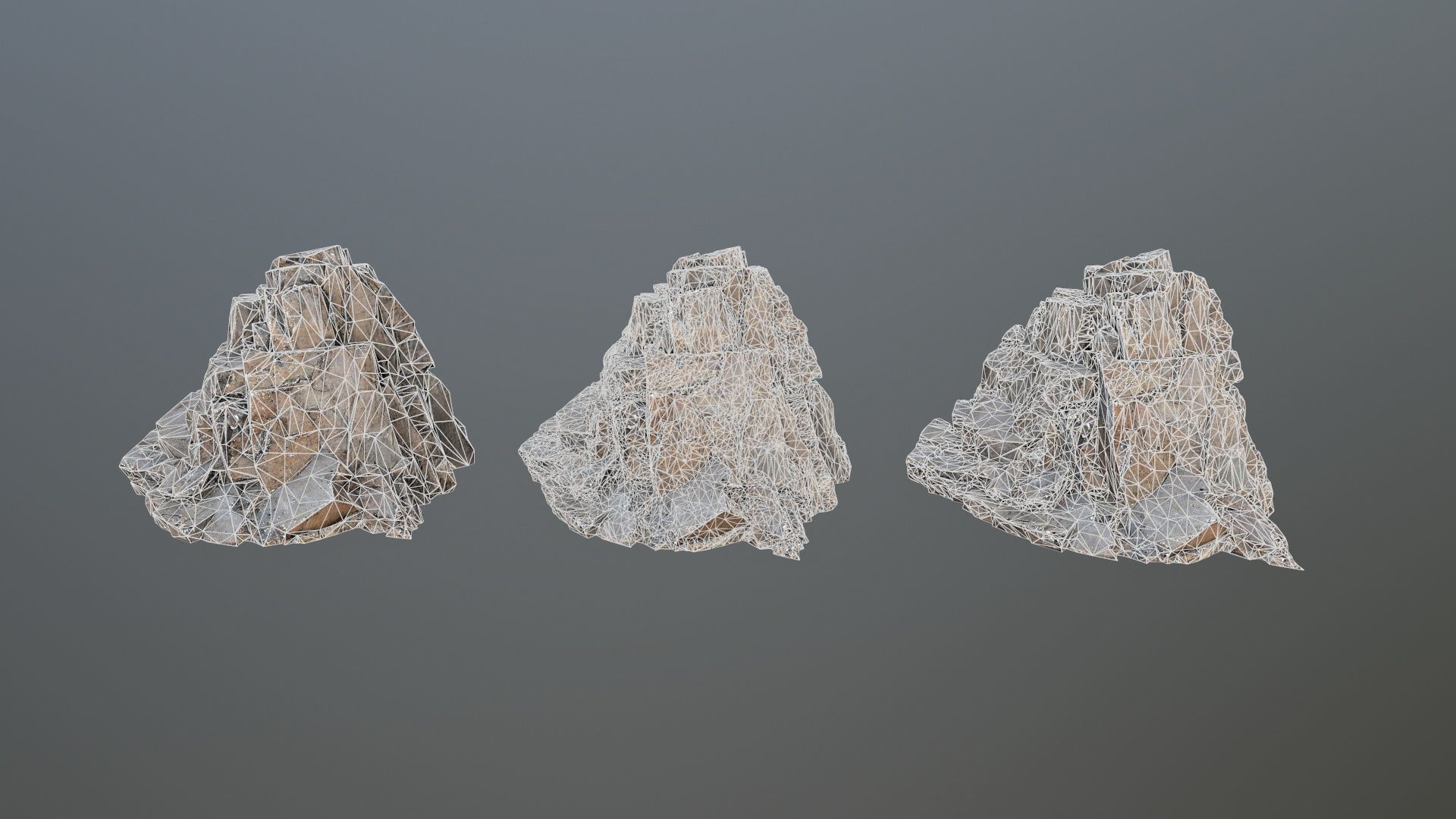 cliff rocks Low-poly 3D model_15