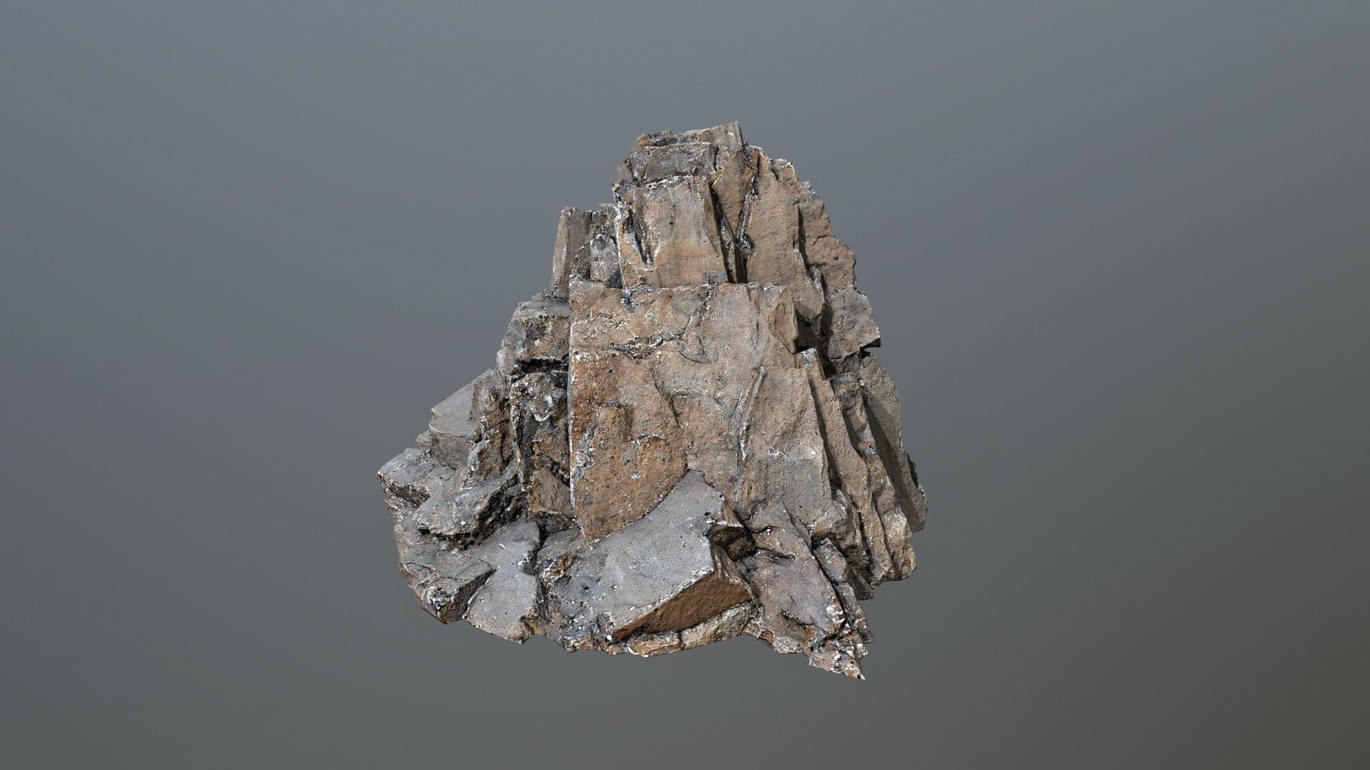cliff rocks Low-poly 3D model_3