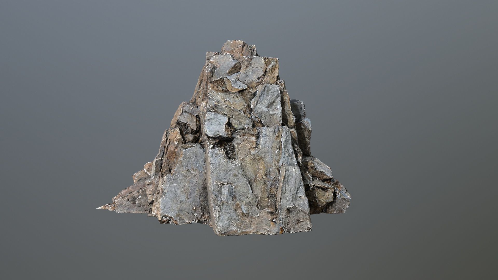 cliff rocks Low-poly 3D model_6