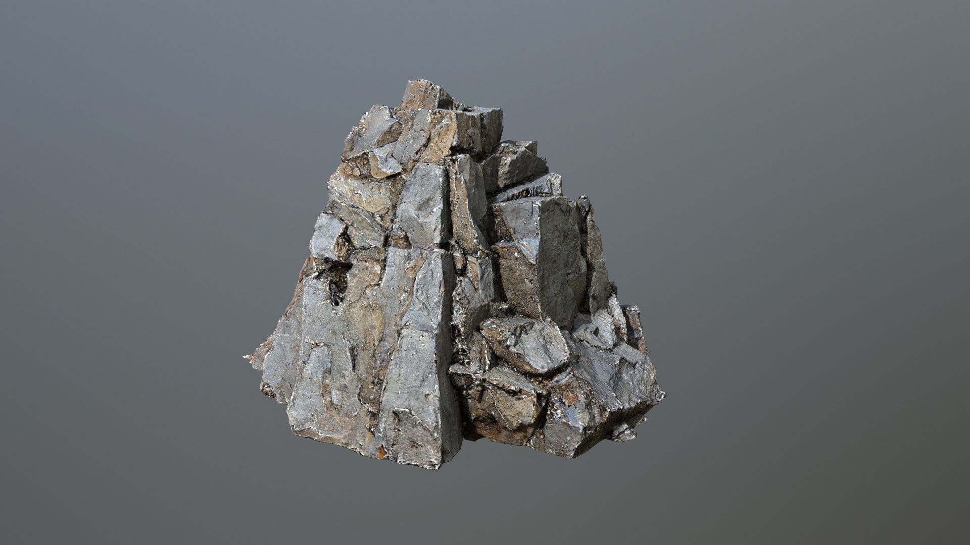cliff rocks Low-poly 3D model_7
