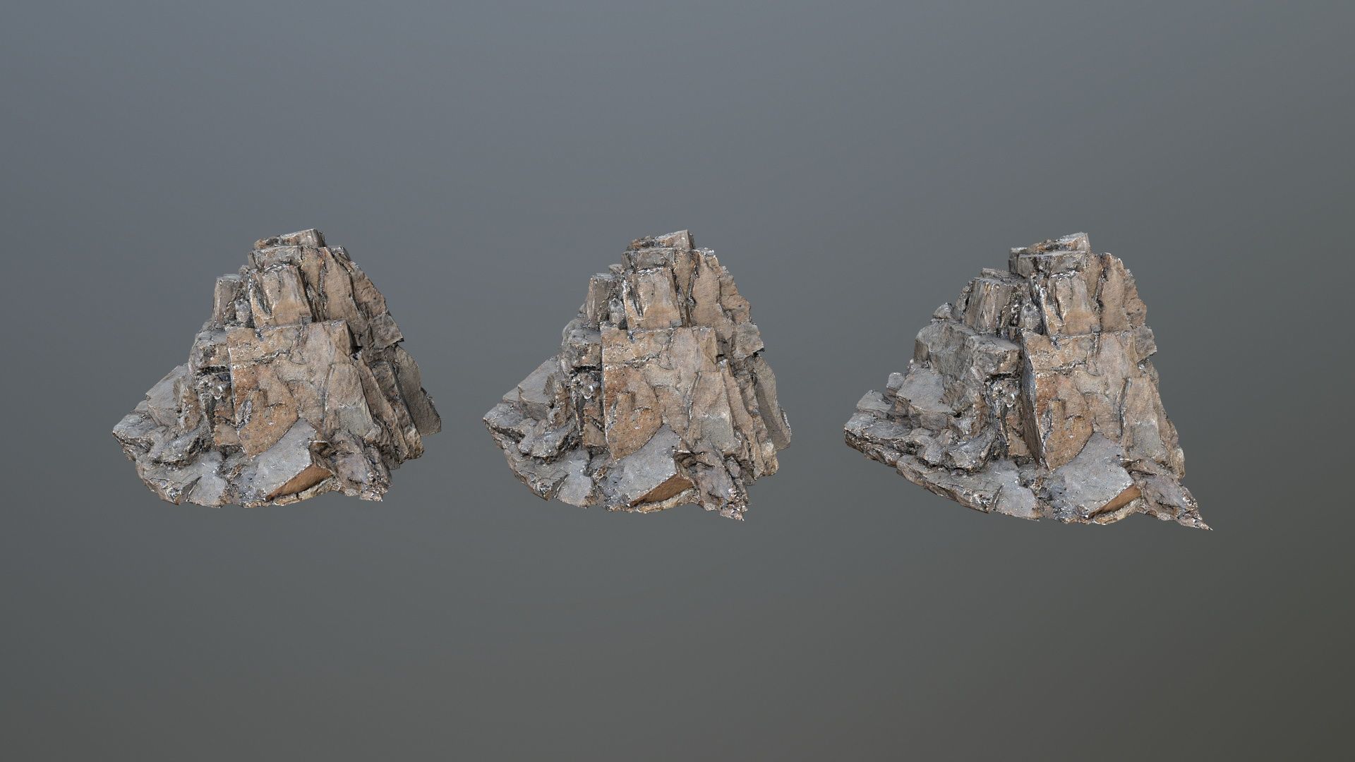 cliff rocks Low-poly 3D model_14
