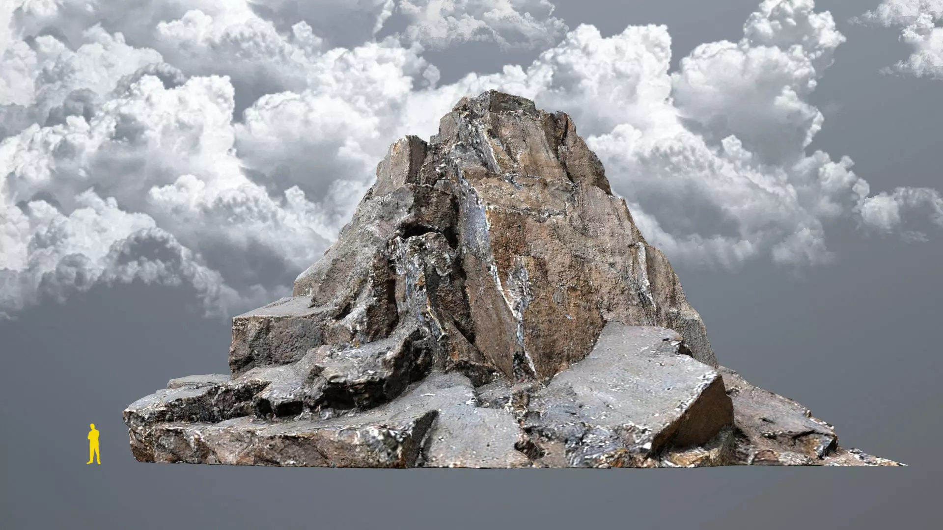 cliff rocks Low-poly 3D model_0