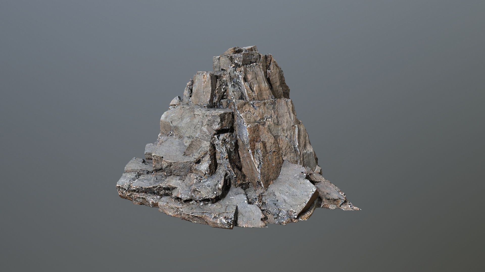 cliff rocks Low-poly 3D model_2