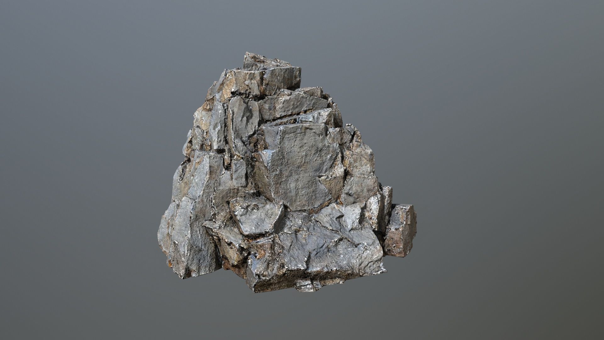 cliff rocks Low-poly 3D model_8