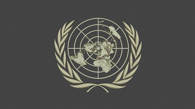 United Nations Logo Bas Relief 3D print model