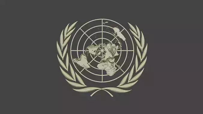 United Nations Logo Bas Relief 3D print model