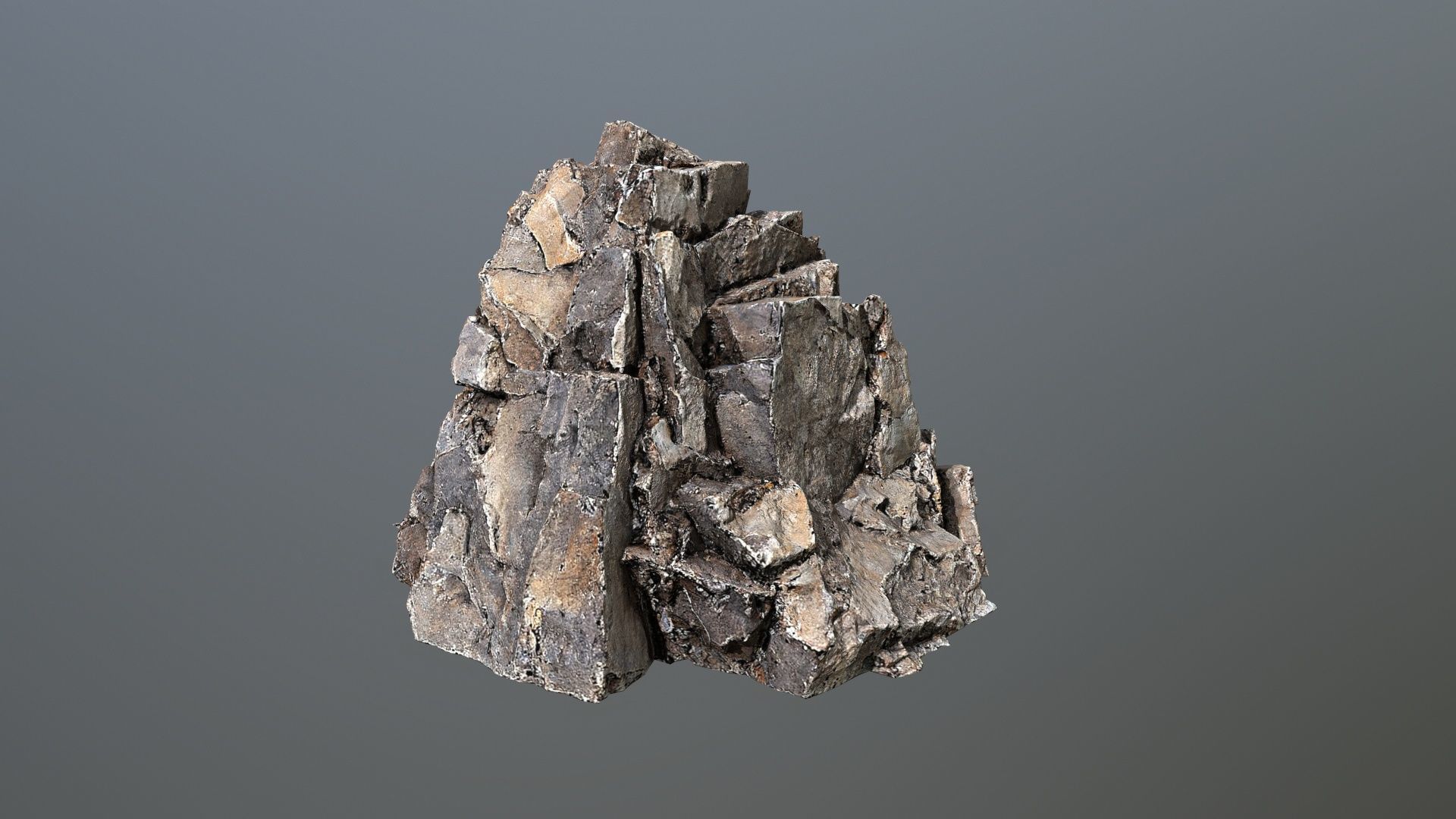 desert rocks Low-poly 3D model_7