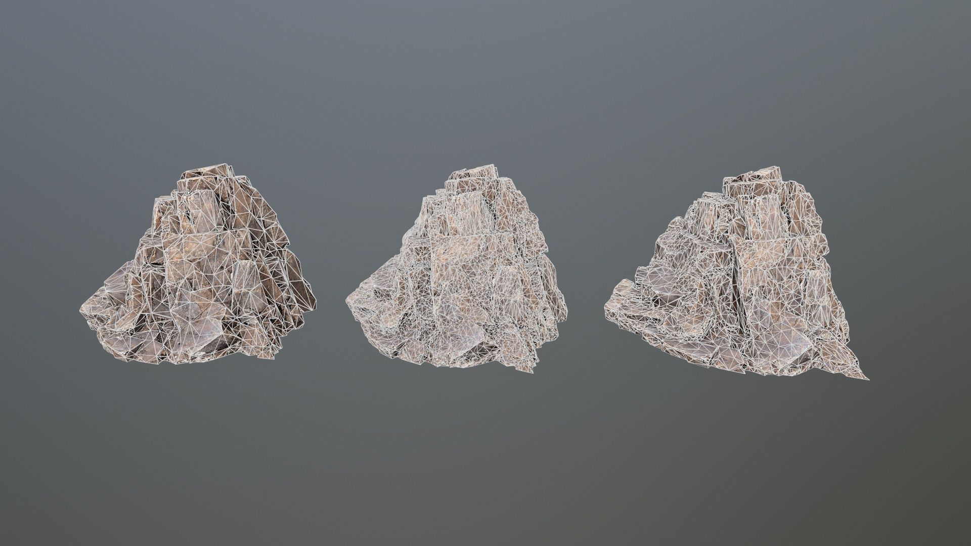 desert rocks Low-poly 3D model_15