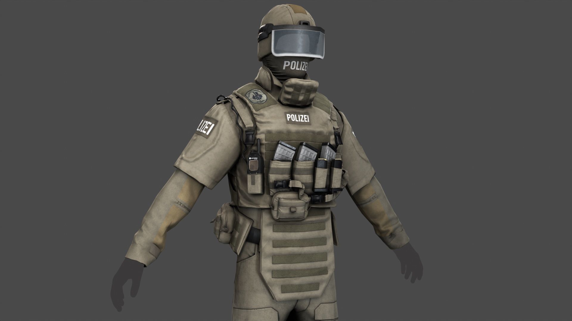 Austrian Cobra Military Uniform Clean Dirty Versions  Complete  3D Model Collection_35