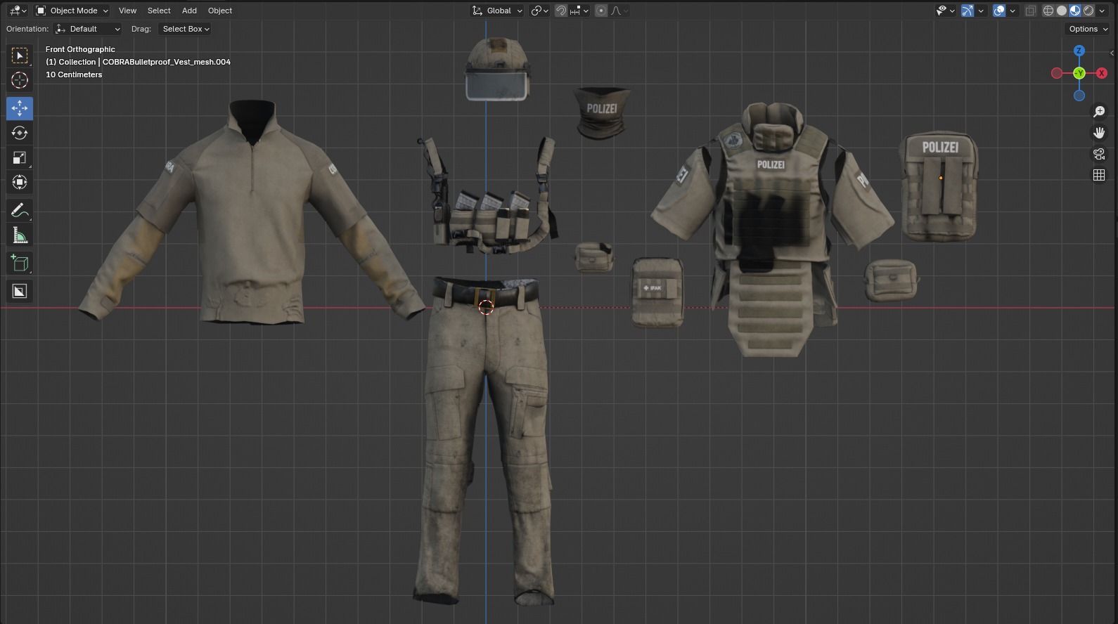 Austrian Cobra Military Uniform Clean Dirty Versions  Complete  3D Model Collection_13