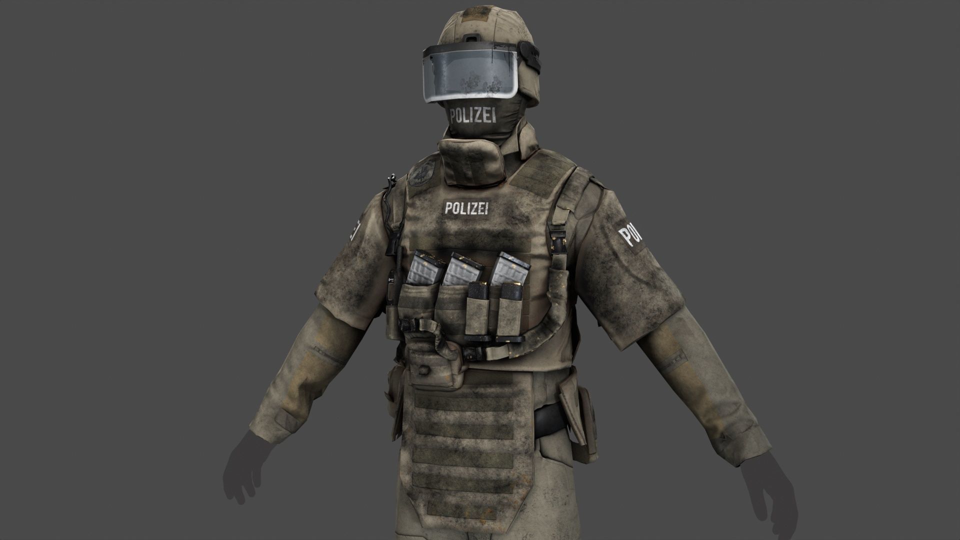 Austrian Cobra Military Uniform Clean Dirty Versions  Complete  3D Model Collection_30