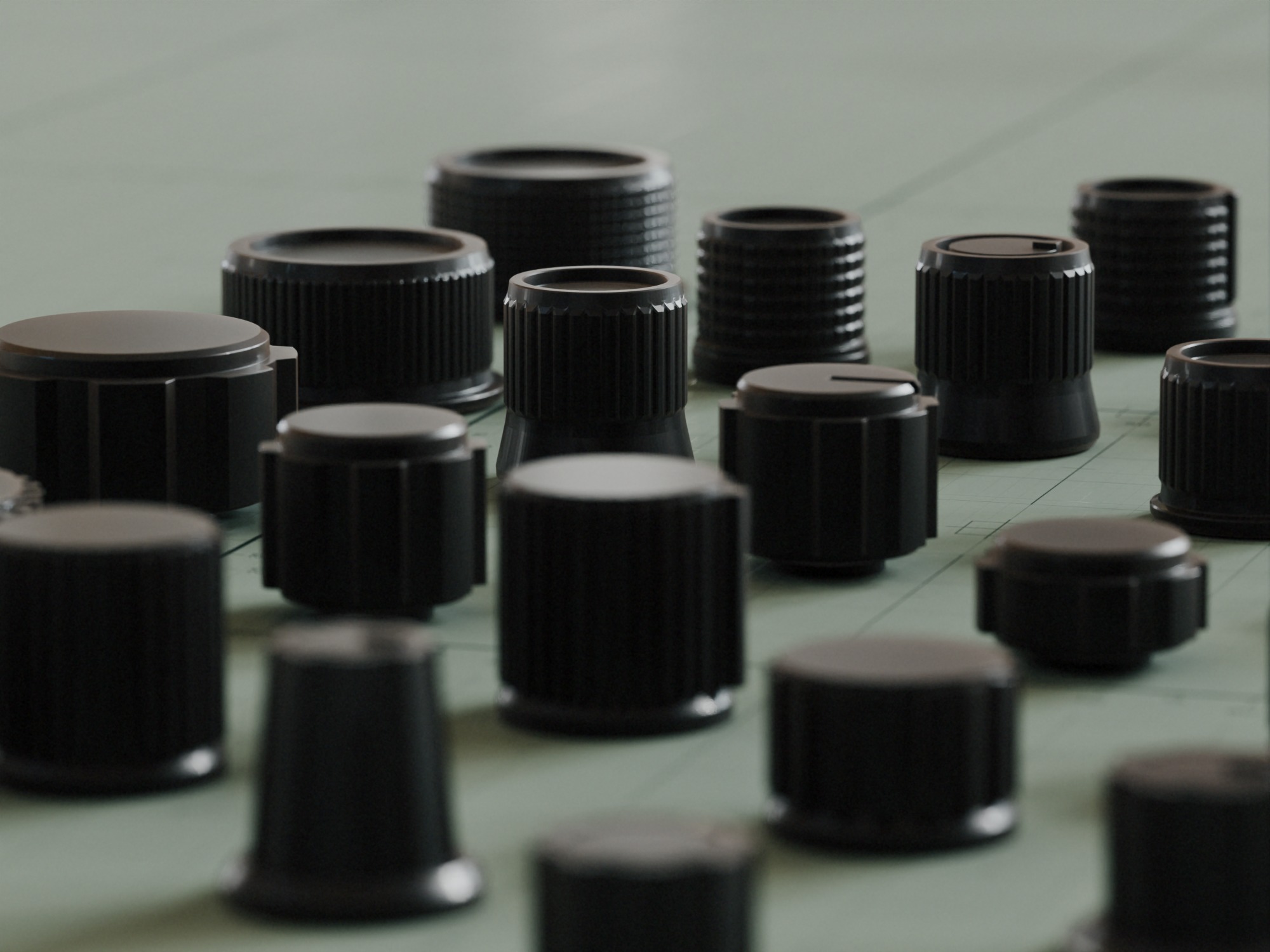 25 Unique Dials and Knobs Game Ready Subdivision Ready  Low-poly 3D model_19