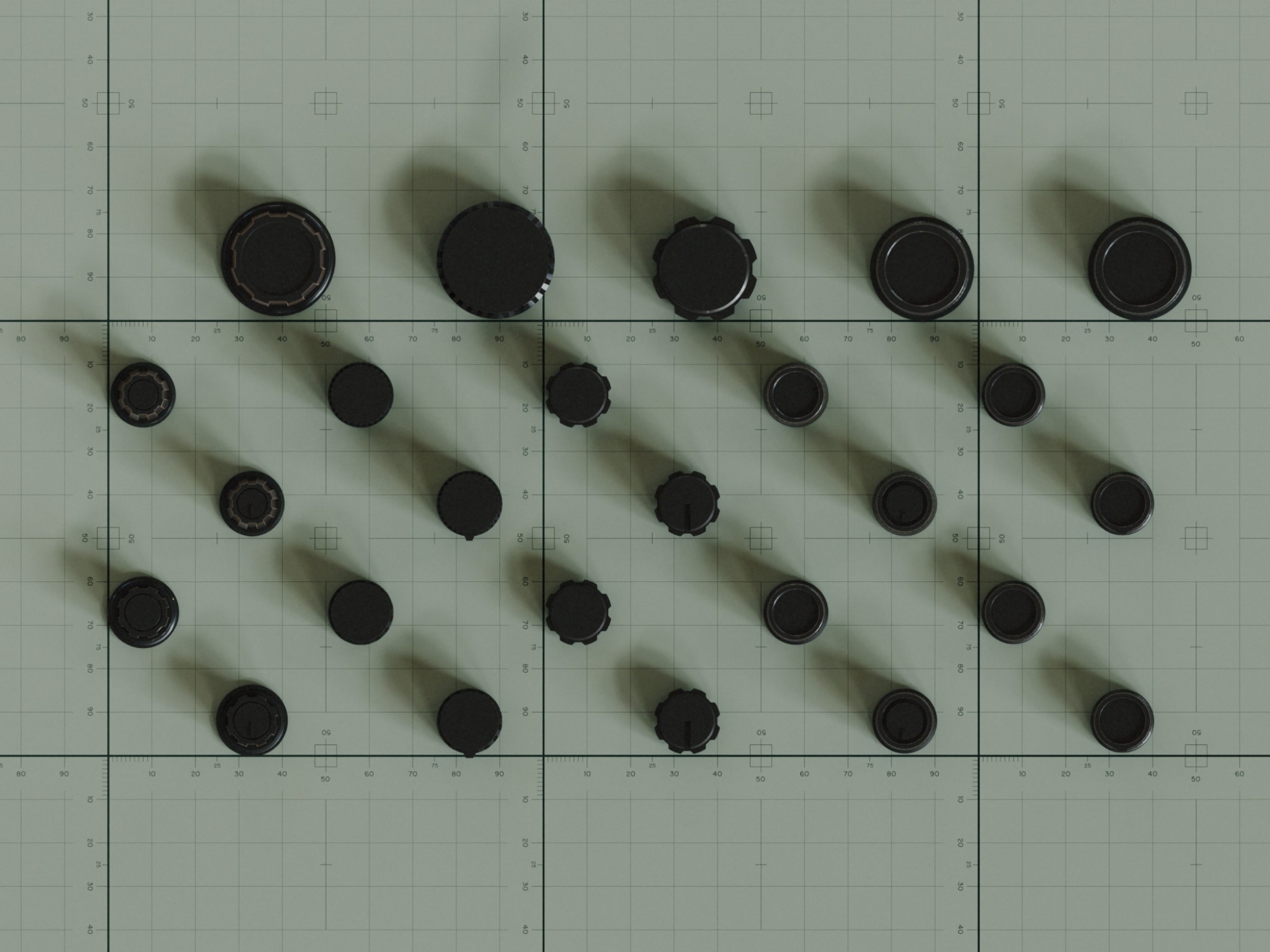 25 Unique Dials and Knobs Game Ready Subdivision Ready  Low-poly 3D model_21