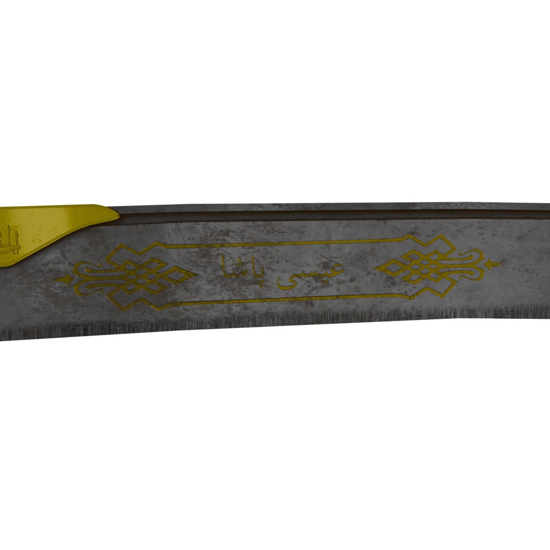 Yatagan Sword Low-poly 3D model_5