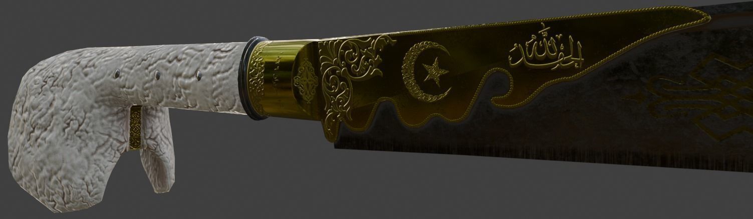 Yatagan Sword Low-poly 3D model_4