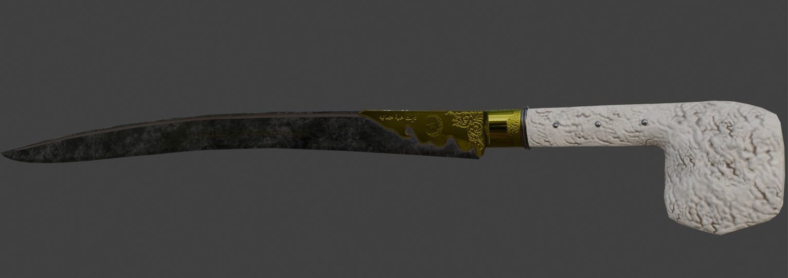 Yatagan Sword Low-poly 3D model_9