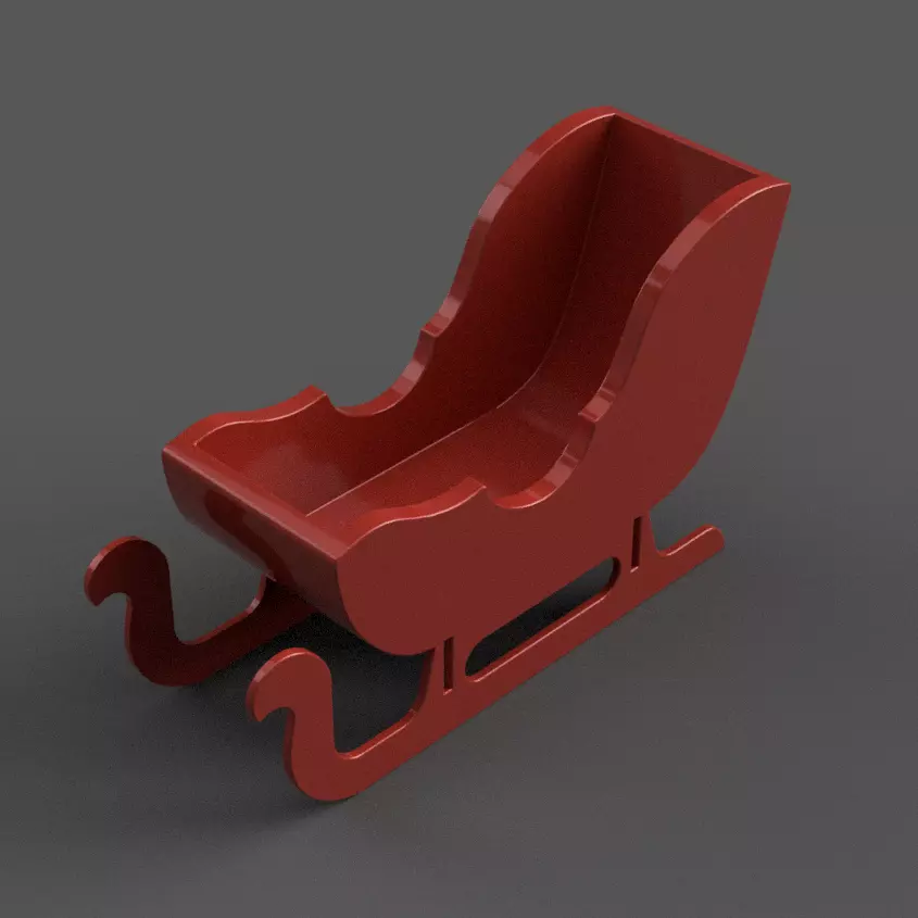 Santa Sleigh Christmas Decorations  candy dish - candle holder 1 3D print model_0