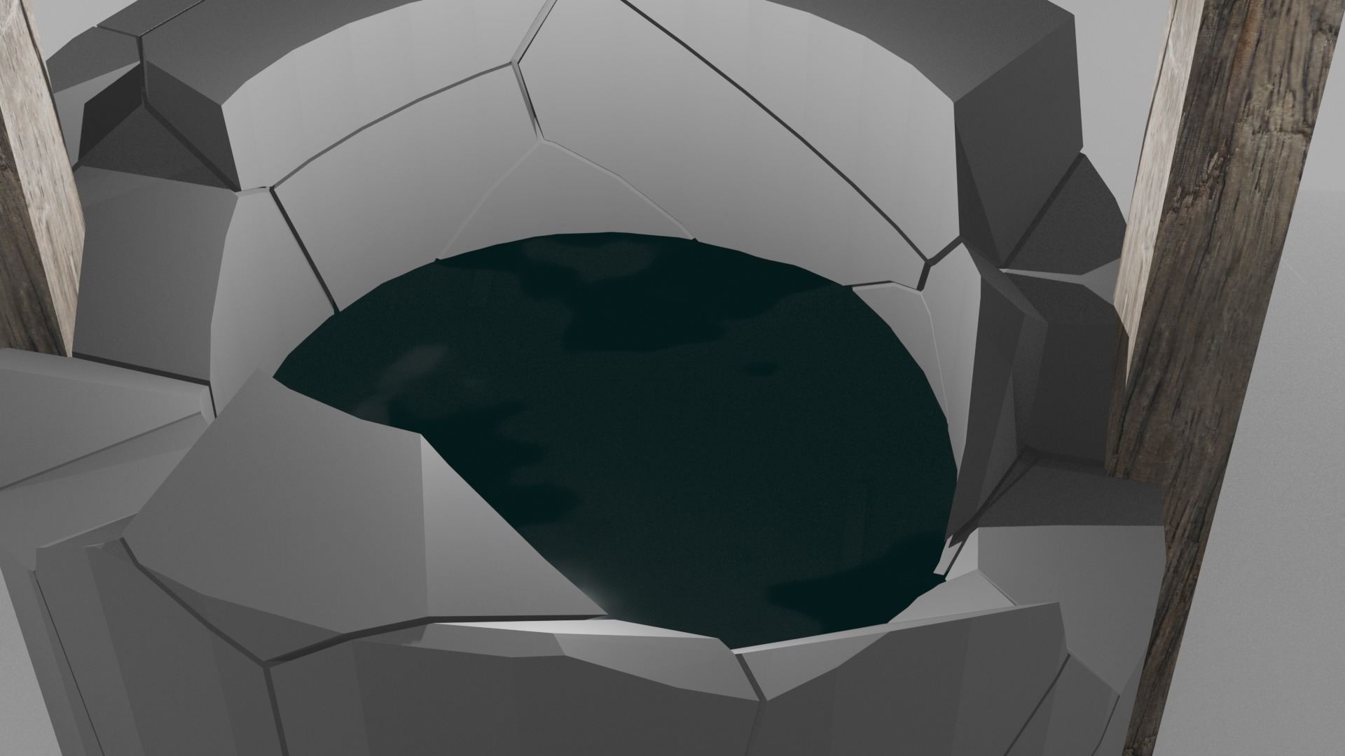 Brunnen Old Realistic Well Model with Detailed Water Shader Free 3D model_3