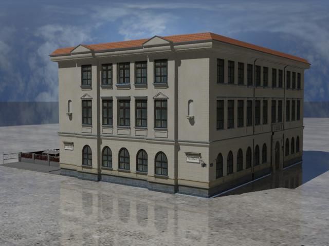 European High School 3D Model 3D model_6