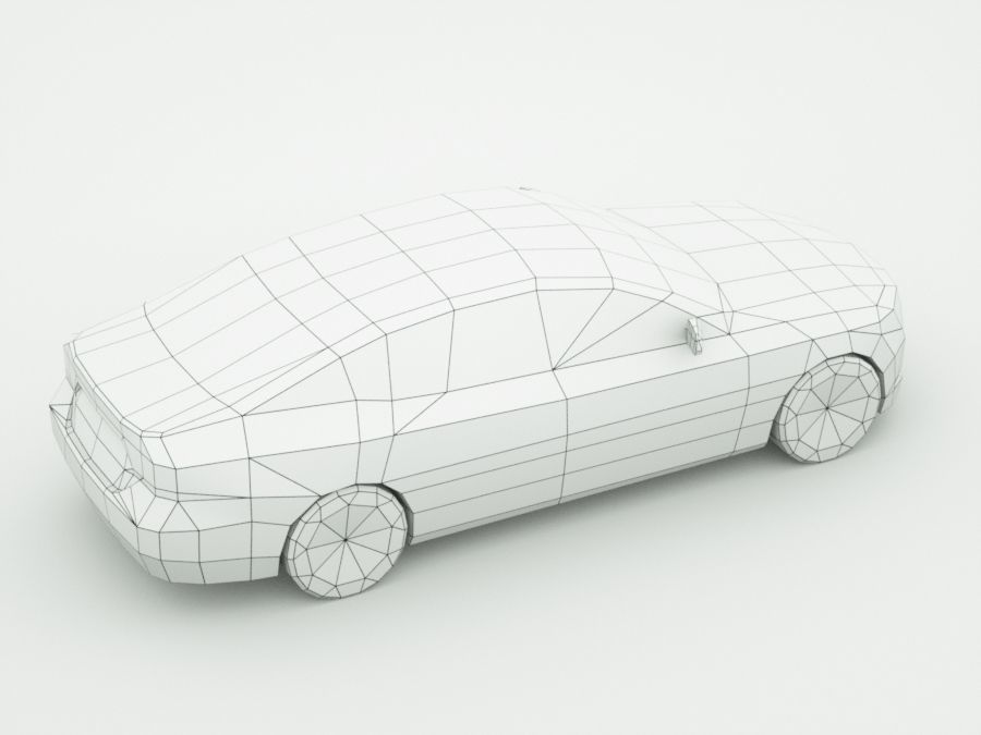 Generic Sedan v12 Low-poly 3D model_1