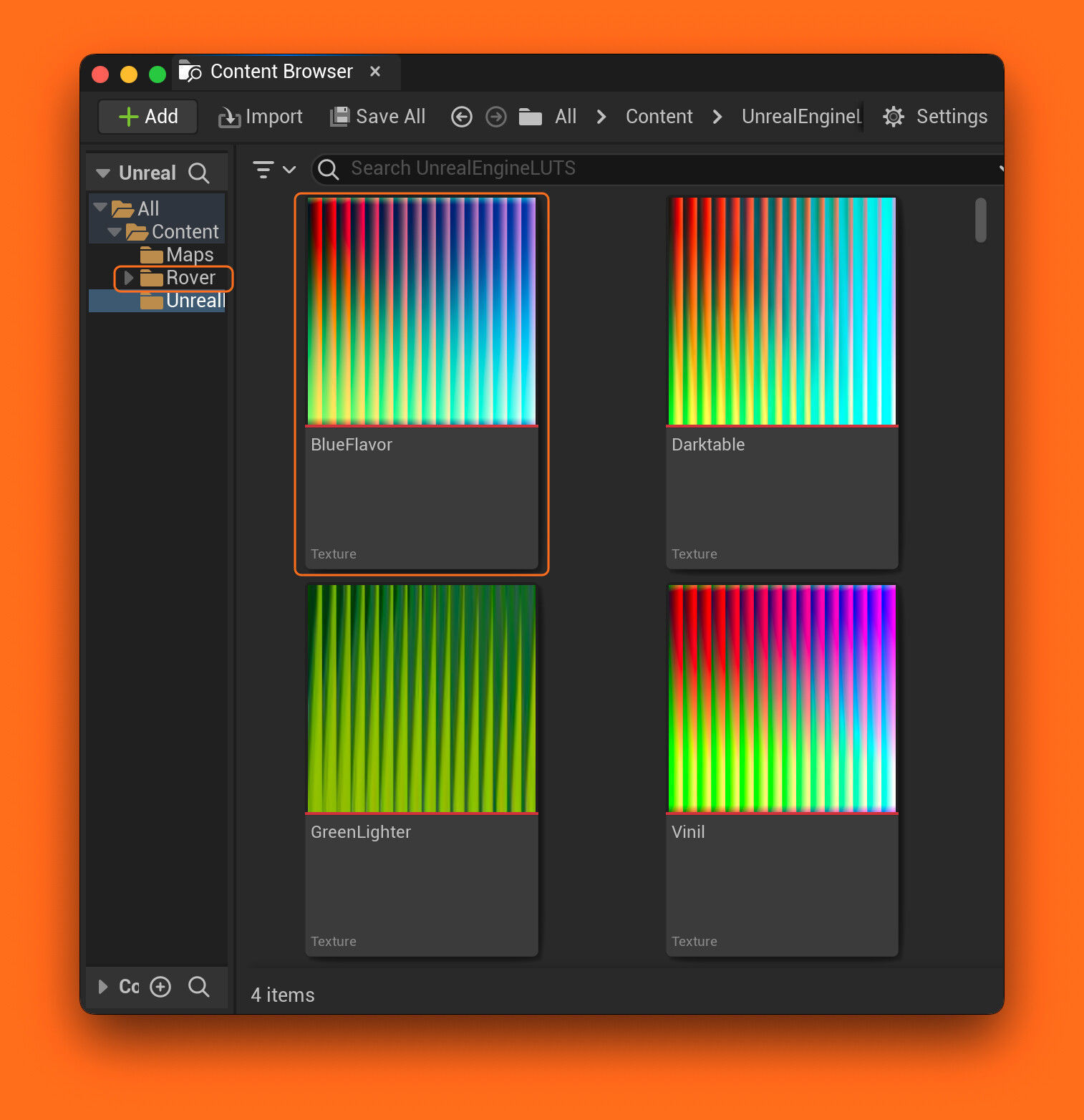 Unreal Engine LUTs Pack Unity Unreal Mac iOS SceneKit Grading Texture_6