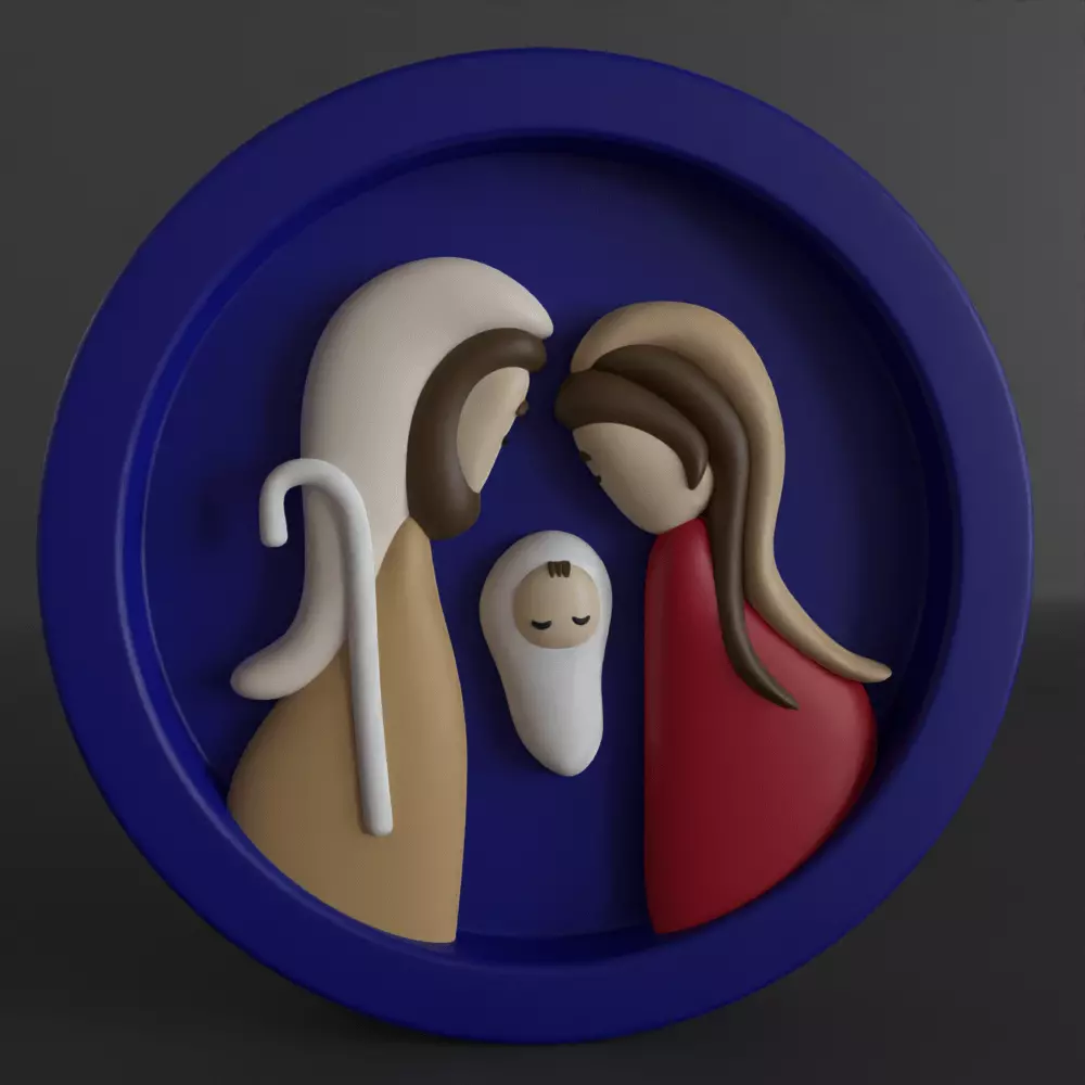 mini nativity sence for keychain - wall - desk - table - tree 3D print model_0