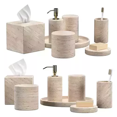 Italian Travertine Bath Accessories