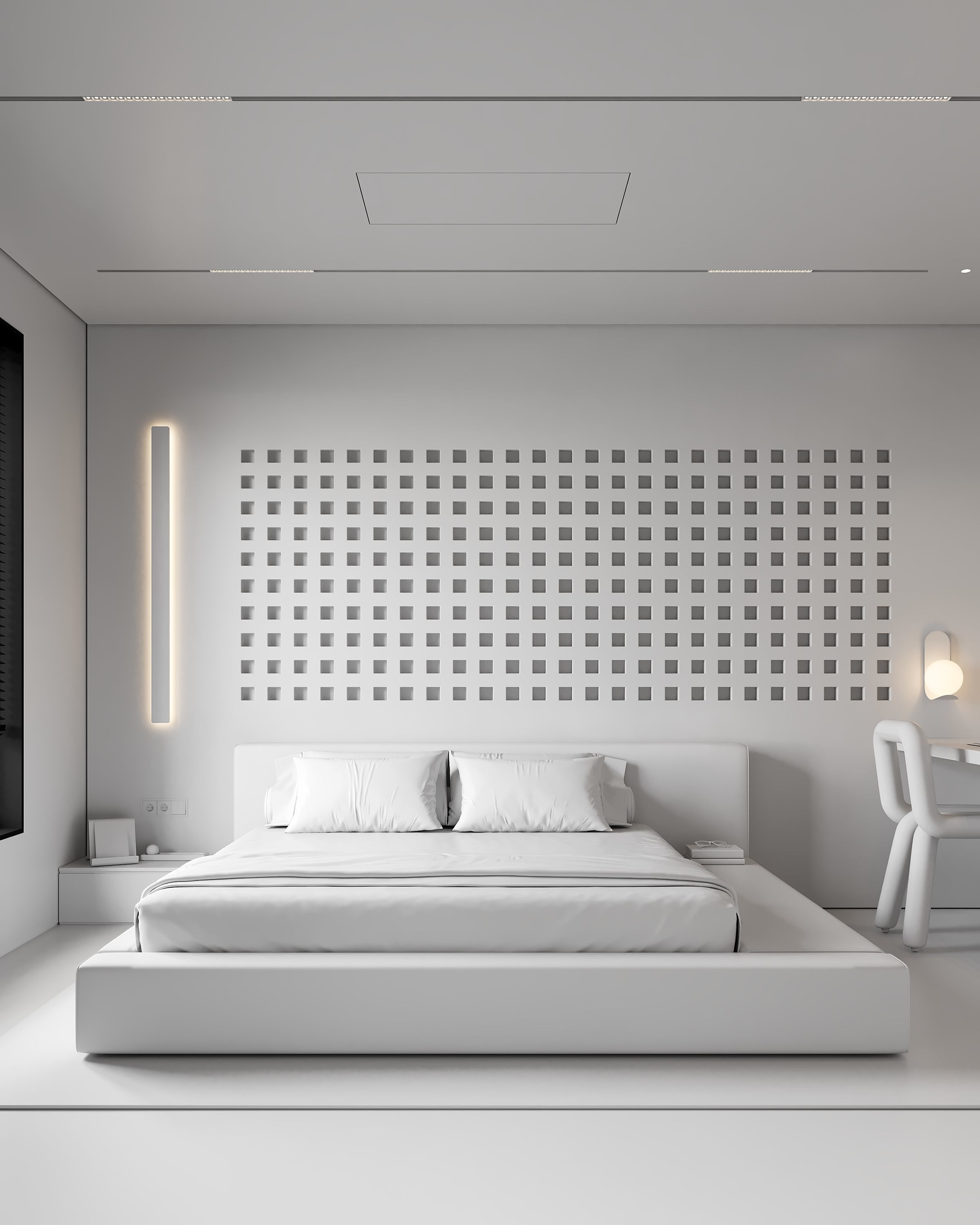 AR-24071 Gray Bedroom - Bedroom 3D Scene 3D model_11