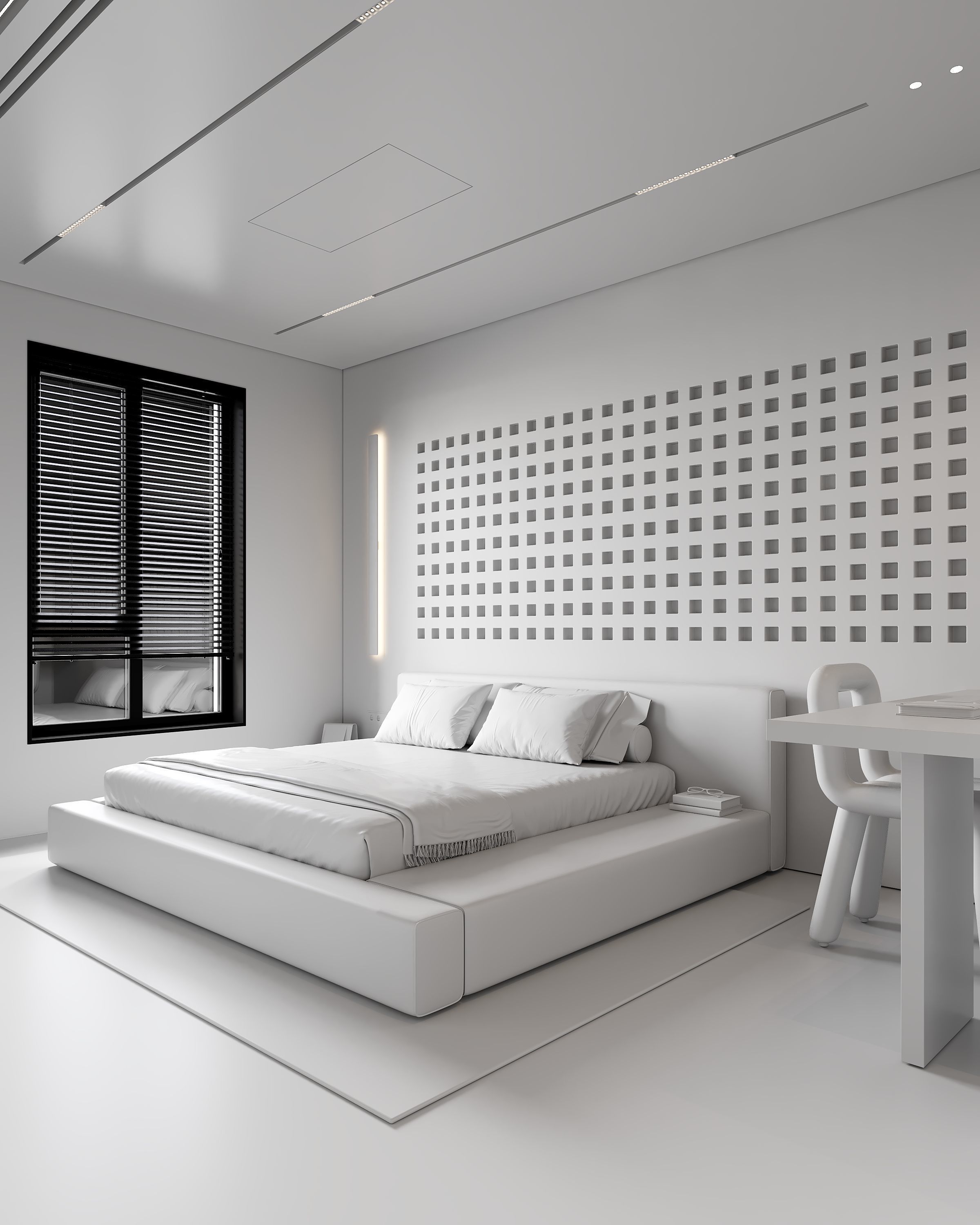 AR-24071 Gray Bedroom - Bedroom 3D Scene 3D model_10