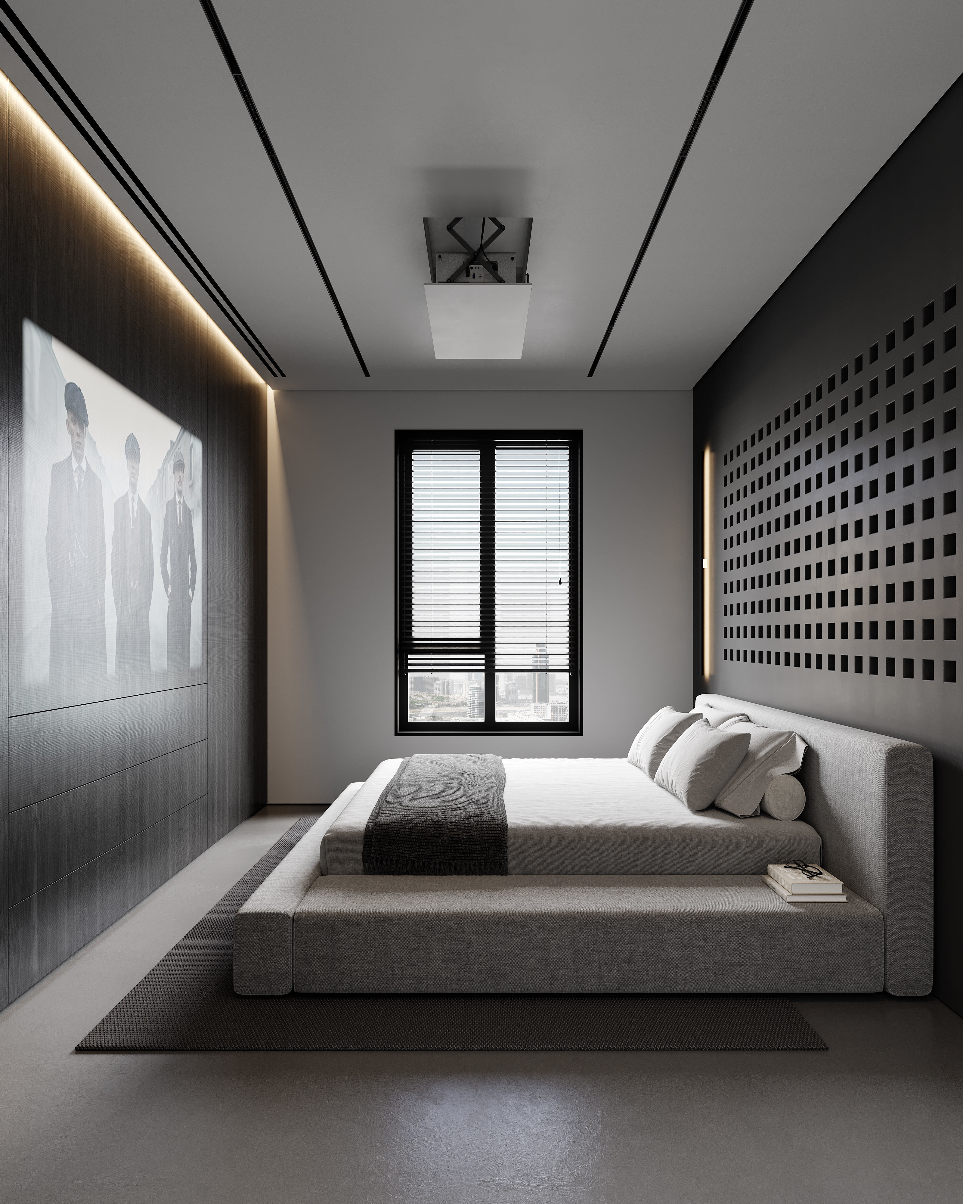 AR-24071 Gray Bedroom - Bedroom 3D Scene 3D model_4