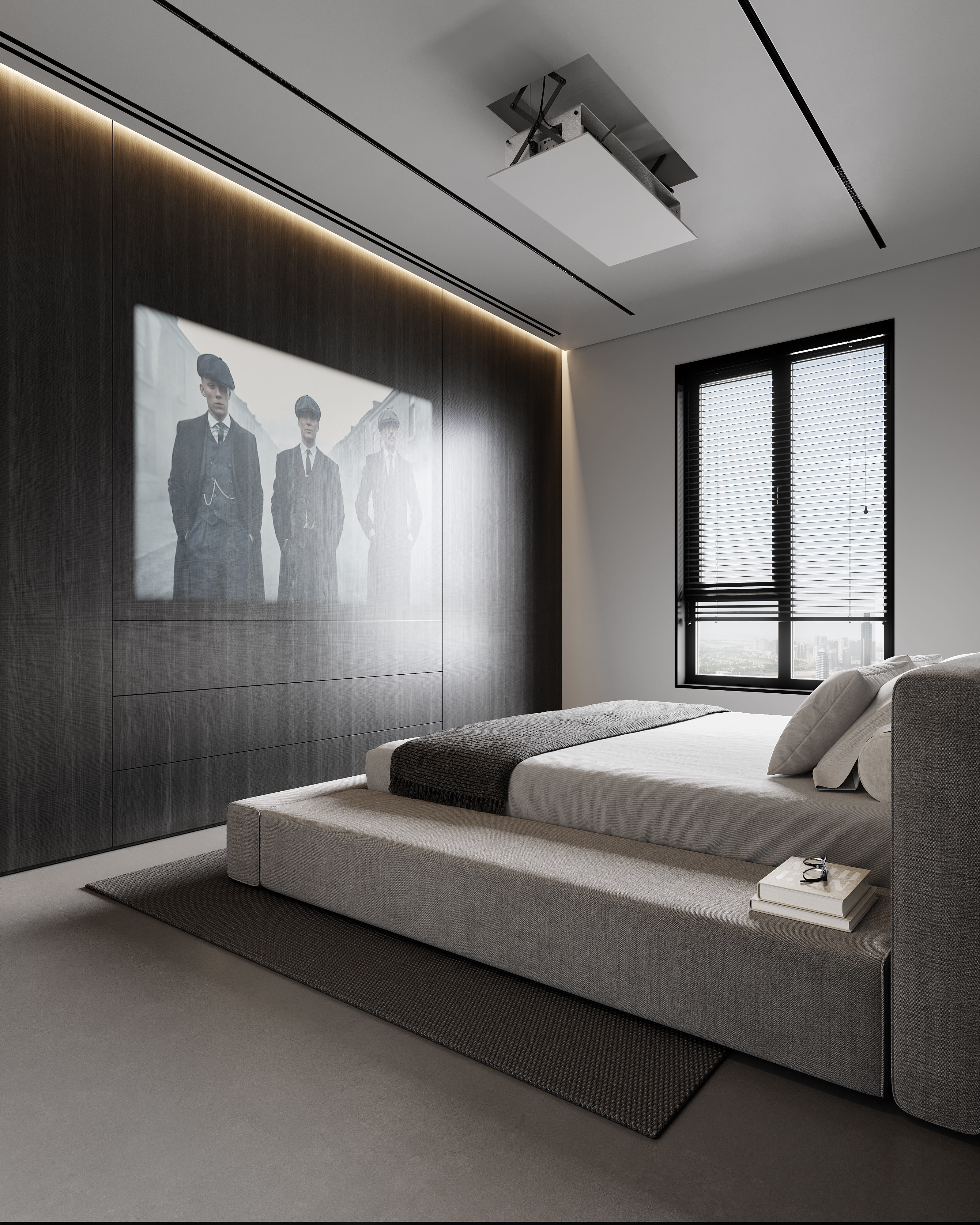 AR-24071 Gray Bedroom - Bedroom 3D Scene 3D model_8