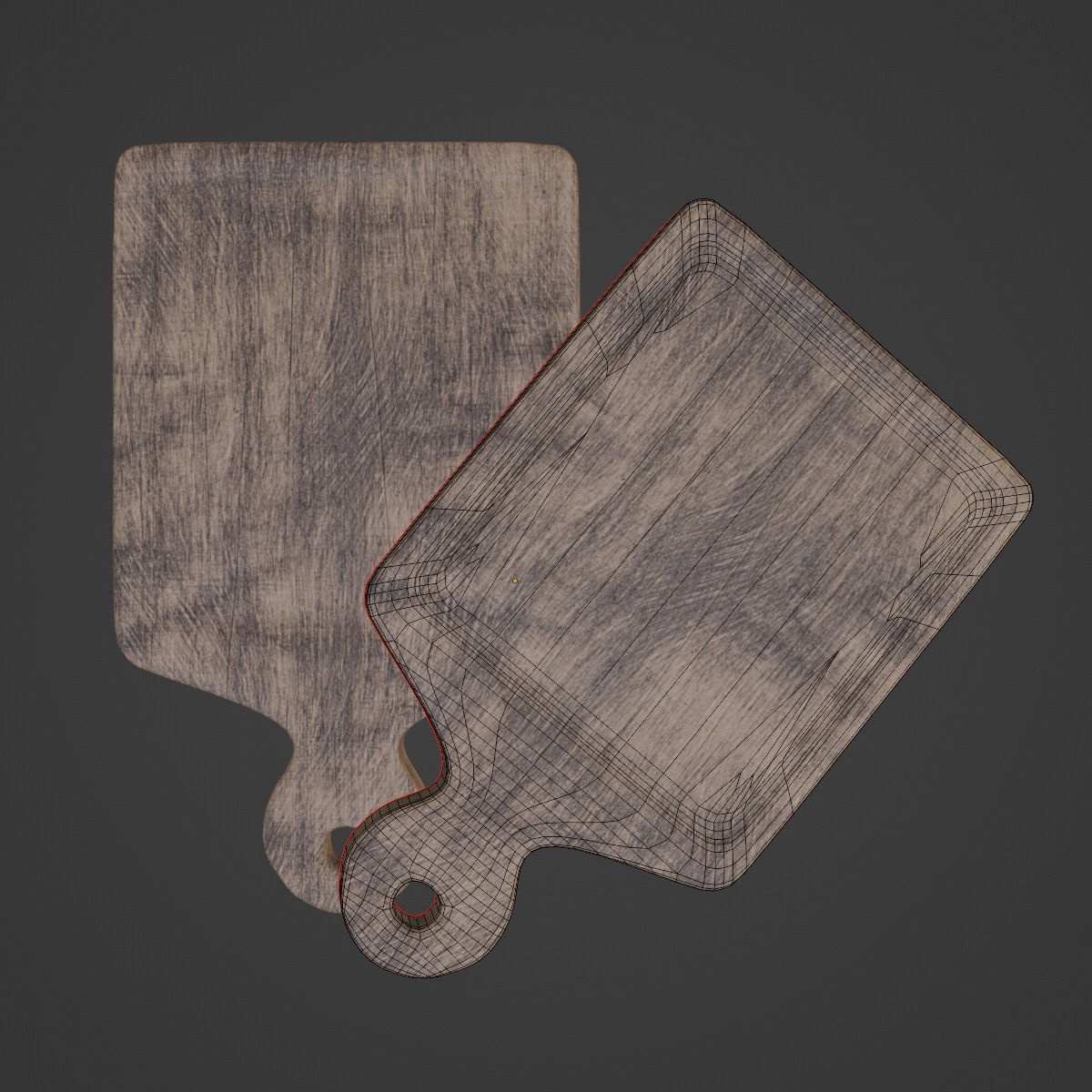 Cutting Board 01 Low-poly 3D model_7
