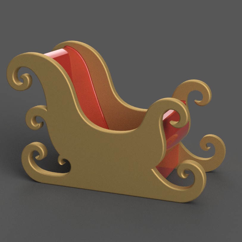 Santa Sleigh Christmas Decorations planter- candle holder 2 3D print model_1