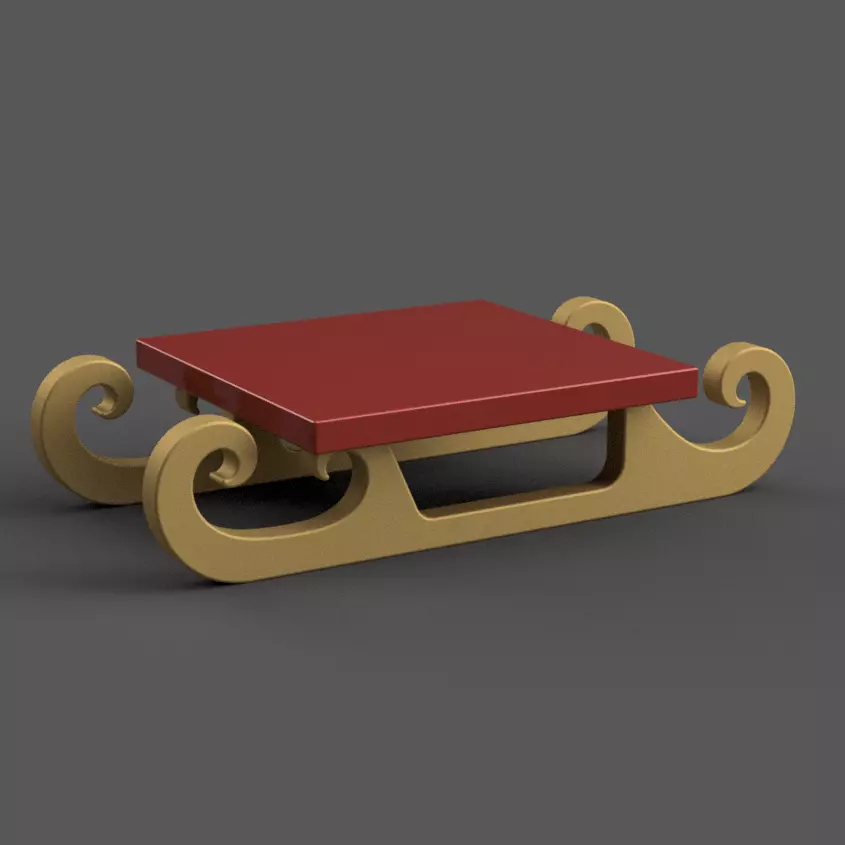 Santa Sleigh coaster Christmas Decorations 001 3D print model_0