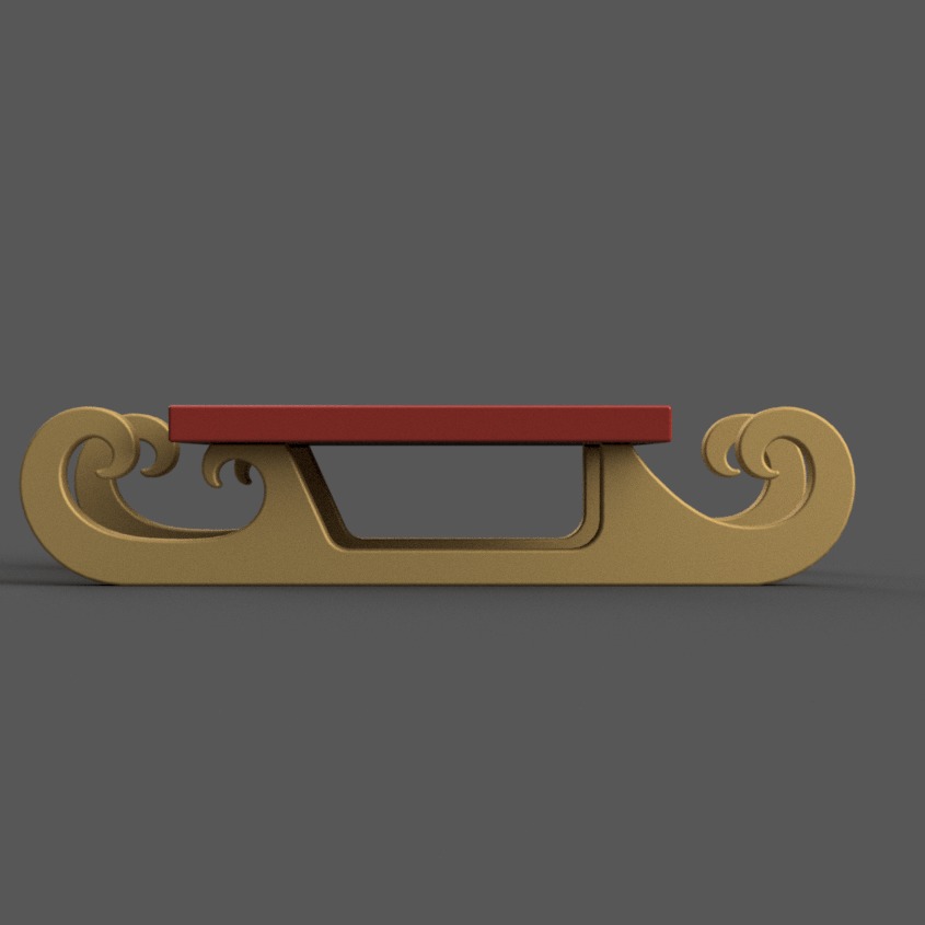 Santa Sleigh coaster Christmas Decorations 001 3D print model_1