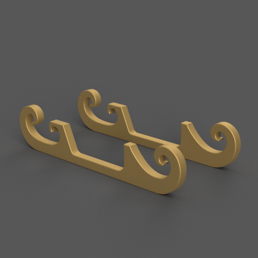 Santa Sleigh coaster Christmas Decorations 001 3D print model_2