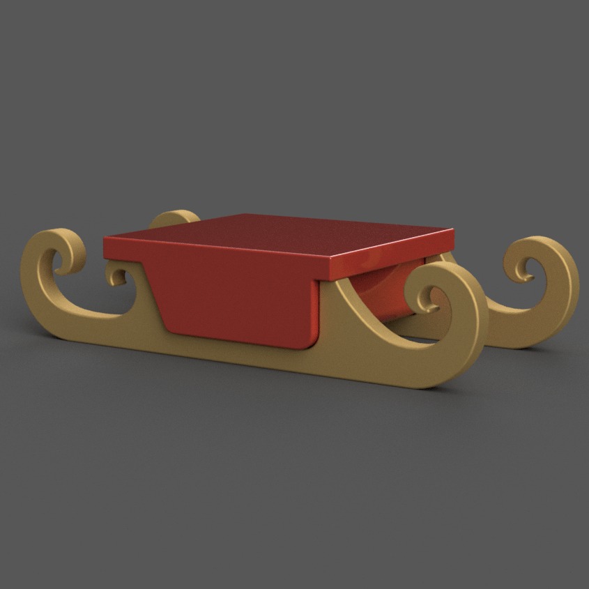 Santa Sleigh coaster Christmas Decorations 002 3D print model_2